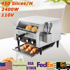 450Slices/H Commercial Conveyor Toaster  2400W Stainless Steel Industrial Toaster