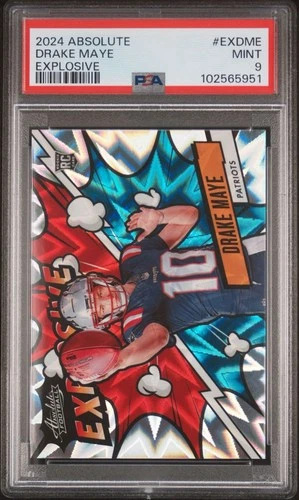 Drake Maye RC 2024 Absolute Explosive SSP PSA 9 Patriots Case Hit #EX-DME