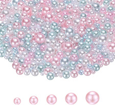 1000 Pcs No Hole Pearls, 3Mm 4Mm 5Mm 6Mm 8Mm Mini round Faux Pearl for Art Craft