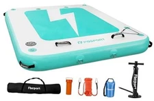  Inflatable Floating Dock, 10ft 8ft 6ft Inflatable Air Dock 8x6x0.5 ft Green