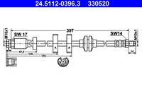 Bremsschlauch ATE 24.5112-0396.3 FüR Lancia Fiat Barchetta Punto Van 16V Turbo