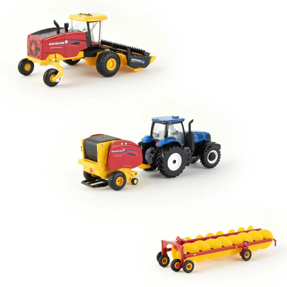 New Holland Tractor Blue Haying Set 1:64 Scale Diecast Model by ERTL ERT13993 - Image 2 of 4