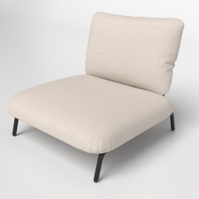 Bedroom Modern Lazy Sofa with Storage Pocket-Beige