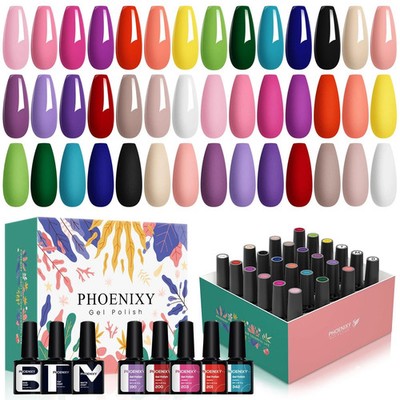 24 PCS Gel Nail Polish, Purple Colors Gel Nail Polish Set with Base Glossy Matte
