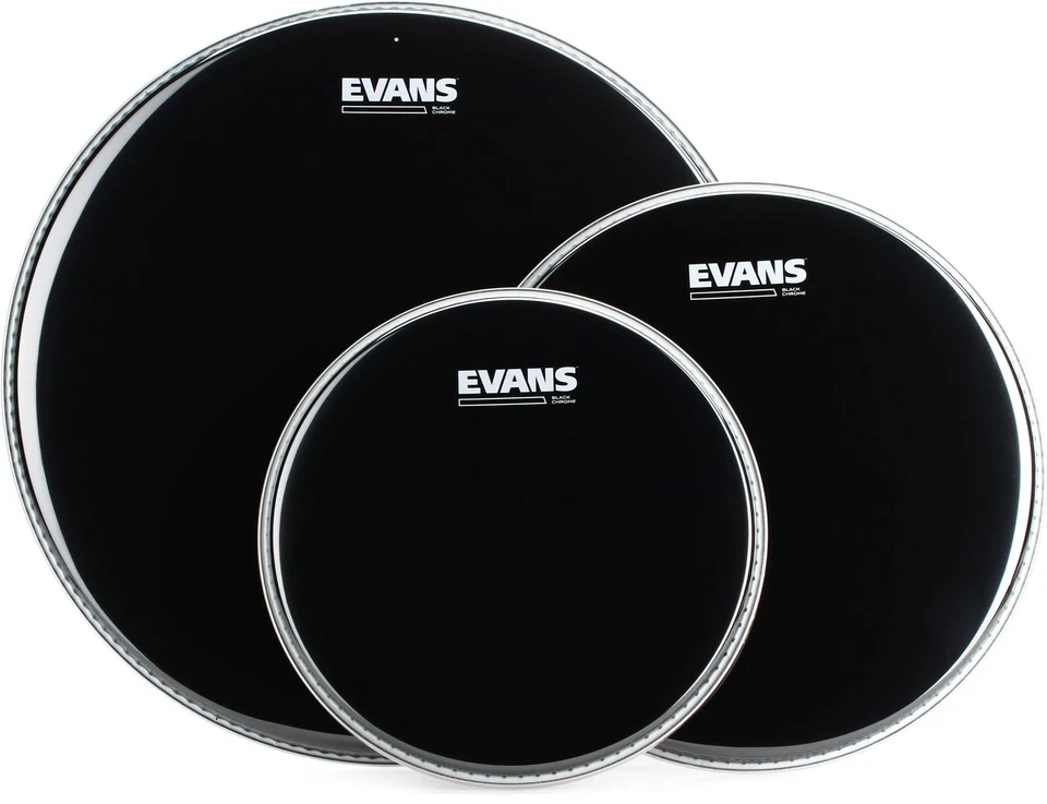 Evans Black Chrome 3-piece Tom Pack - 10/12/16 inch + RTOM MG Value Bundle - Image 2 of 3
