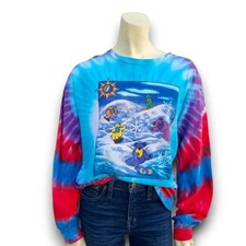 Vintage 1990 Grateful Dead Tie Dye Snowboard Bear Long Sleeve Tee