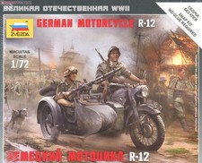 Zvezda 1/72 scale WW2 GERMAN MOTORCYCLE R-12 with sidecar