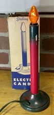 1948 vtg sterling electric candle light cardboard Christmas decor candolier red