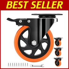 Quiet 5 Inch Casters, 2600lbs Load Capacity