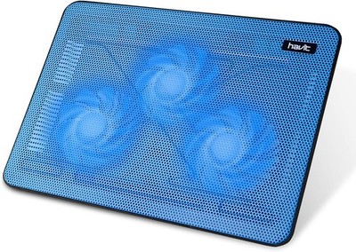 Havit HV-F2056 Laptop Cooling Pad 15.6 17'' Slim Portable USB 3-Fan Blue