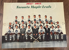1952-53 Toronto Maple Leaf Huge Photo Calendar Page Tim Horton Joe Primeau