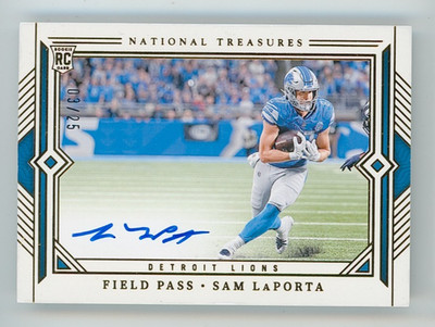 2023 Panini National Treasures Sam LaPorta Rookie Field Pass Gold Auto 3/25
