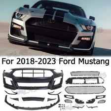 For Ford Mustang 2018-2023 Front Bumper Cover Grille Lip GT500 Style Upgrade Kit