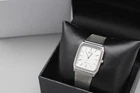 Vintage 1984 N MINT SEIKO Chronos 9021-5130 Tank Silver Quartz Men's Watch JAPAN