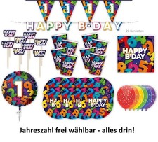 Partybox Geburtstag Dekobox Zahl wählbar 53-teilig