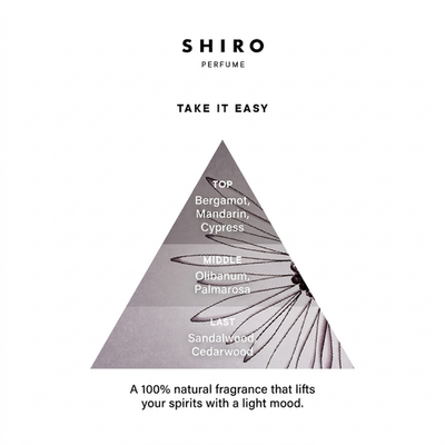 SHIRO EDP 100ml / 3.38oz TAKE IT EASY, INCENSE CLEAR, SPICES