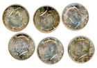 6 new Kennedy half dollars 1964