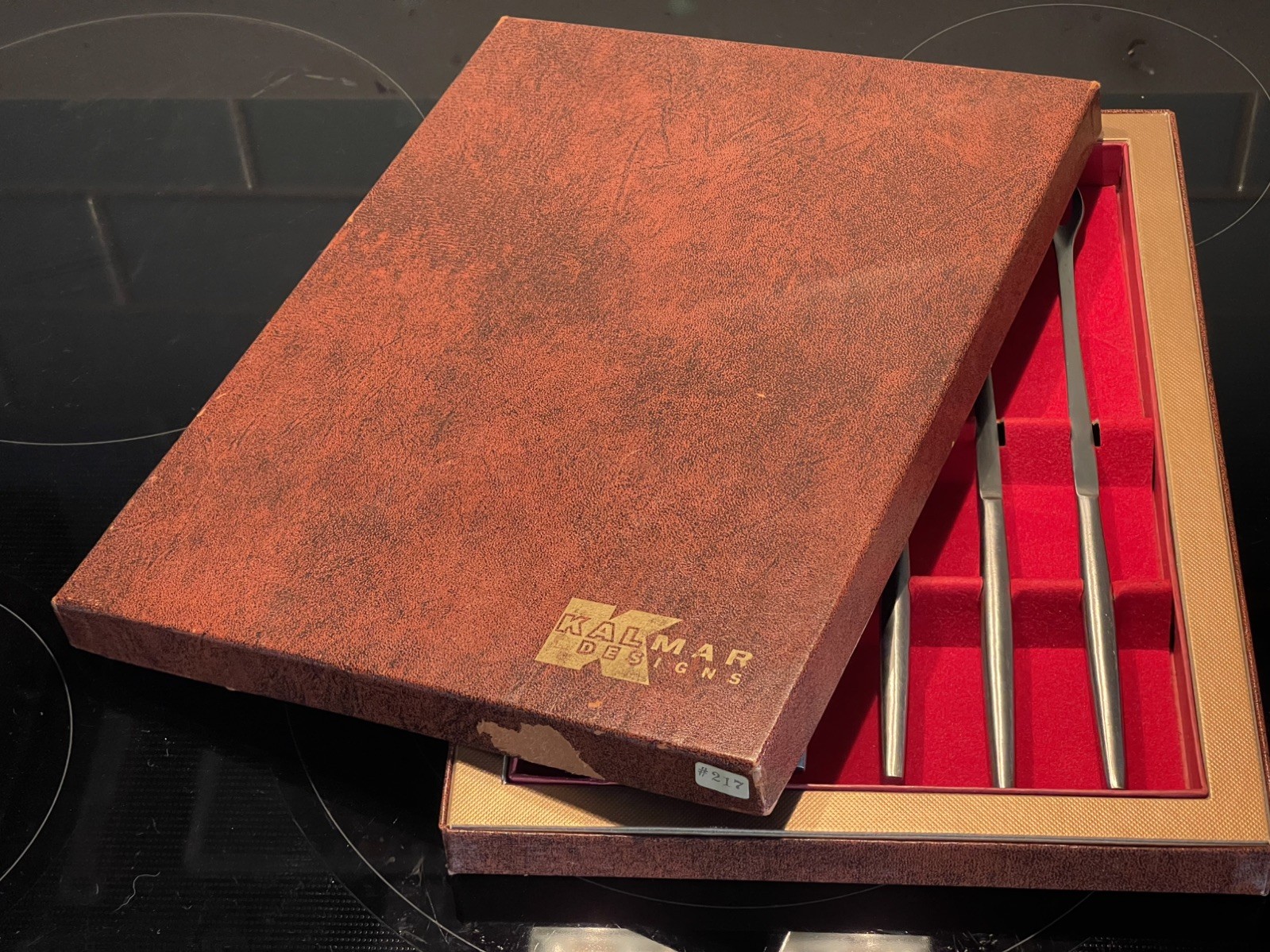 Set Of Six Vintage Fondue Forks Kalmar Designs Italy Original Box Excellent Cond