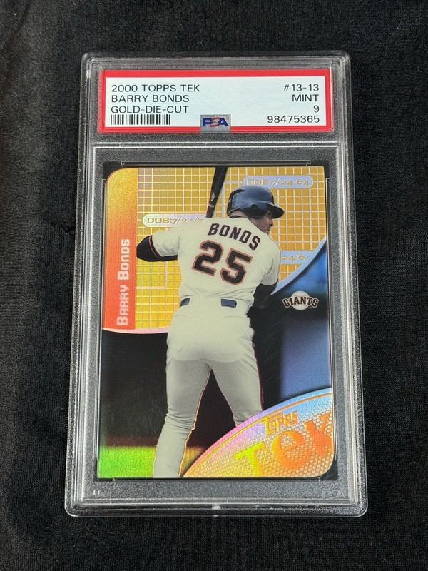 PSA 9 Barry Bonds 2000 Topps Tek Gold Die-Cut Pattern 13  #09/10   POP 1  Zero^