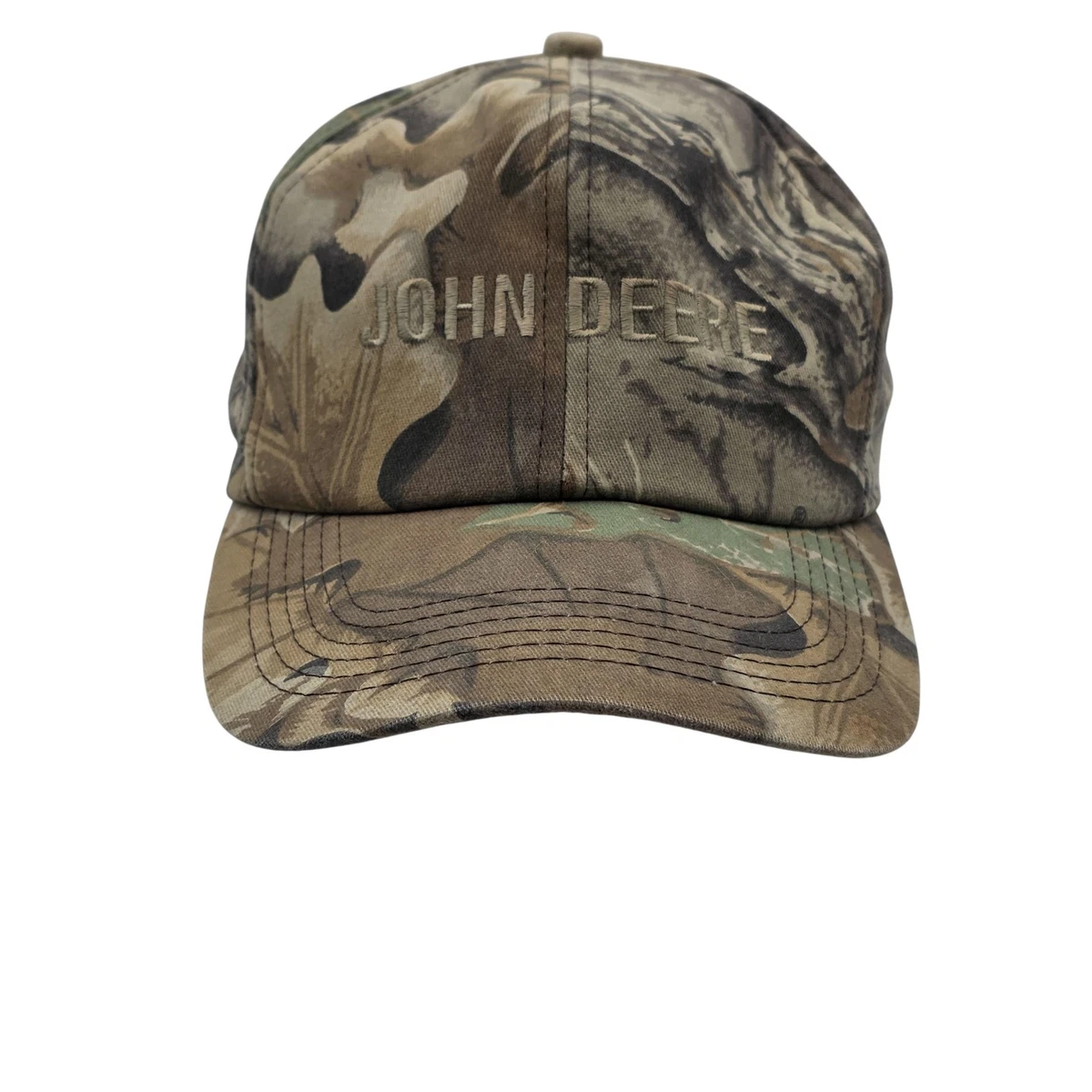 John Deere Camo HI-Viz Hat W/Retro Logo, Green, Camo/Blaze