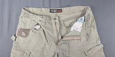 Wrangler Pants Mens 35x30 Beige Cargo Riggs Ripstop Workwear Faded Straight Leg