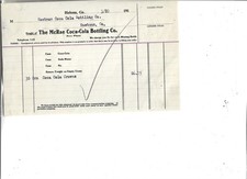 THE McRAE COCA-COLA BOTTLING CO. INVOICE DATED 23/20 191