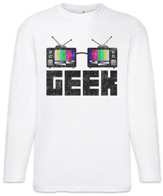 Geek TV Glasses Langarm T-Shirt Nerd Television Testbild Test Fernseher Picture