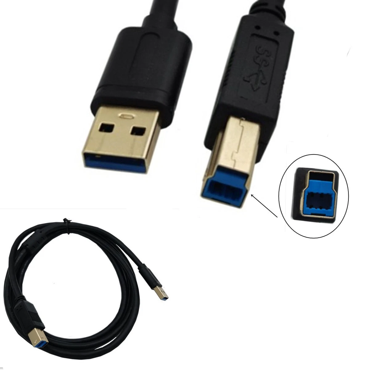 Type A and Type B USB cable for PCs