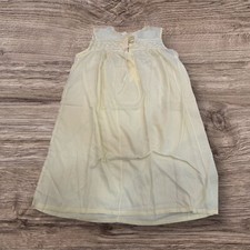 Vintage Gaymade Yellow Embroidered Floral Nightgown Medium M Sleeveless