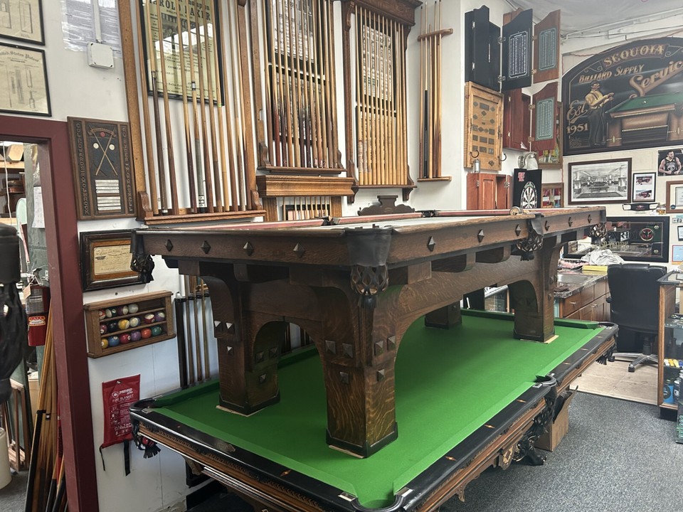 Antique 8 Pro Brunswick St. Bernard Mission Pool Table | eBay