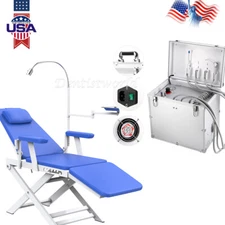 Portable Dental Delivery Unit Mobile Case Air Compressor Syringe Suction  /Chair