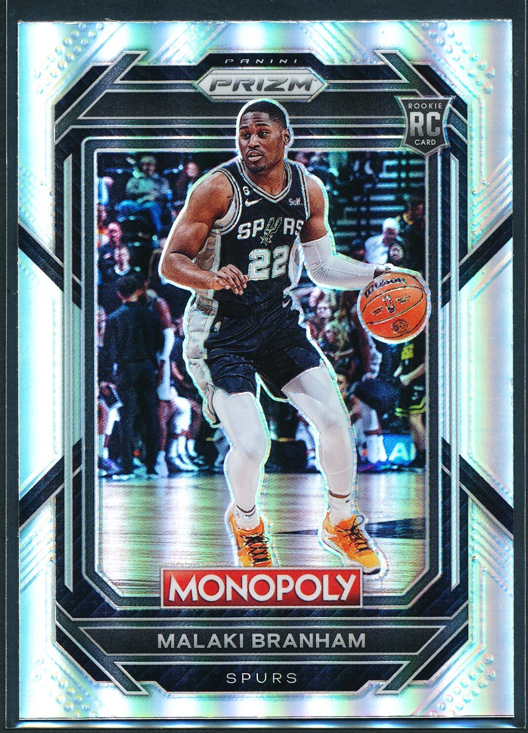Malaki Branham 2022-23 Panini Prizm Monopoly Silver Prizm Rookie RC #81 Spurs