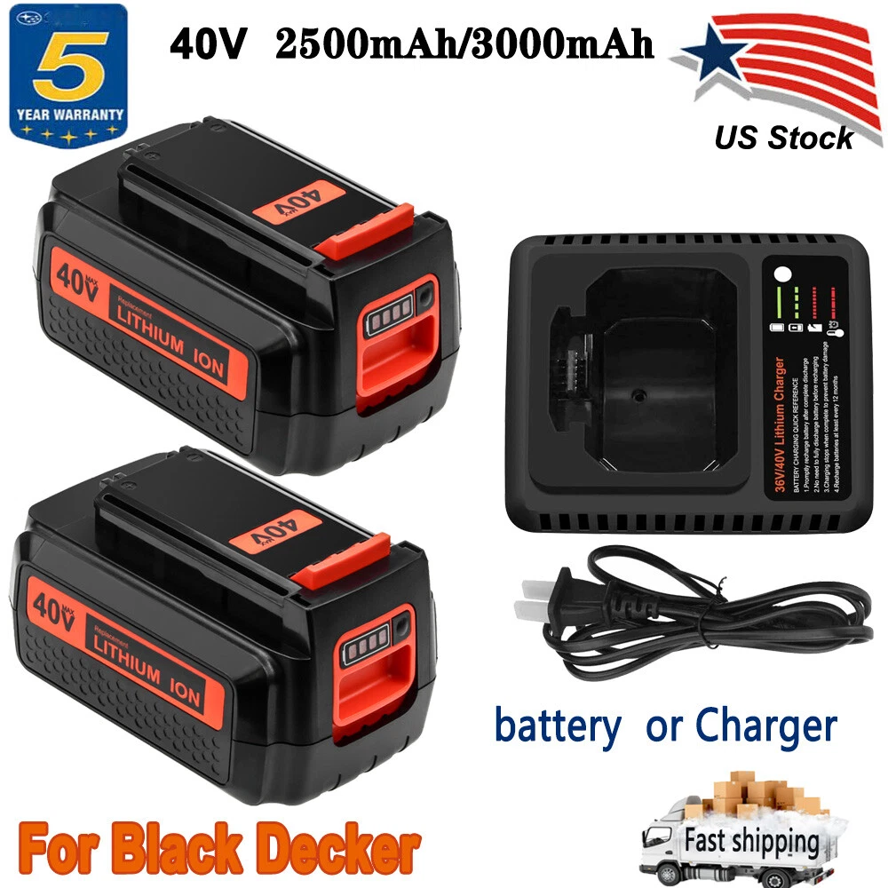 40 Volt Max 2.5Ah Lithium-ion Replacement Battery Compatible with Black and Decker  40V Battery 