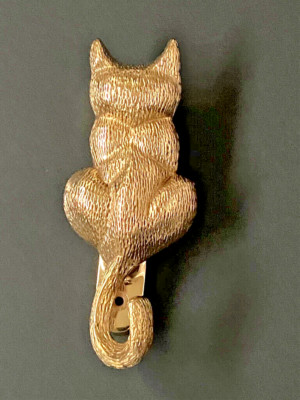 Poliertes massives Messing (Gold) Katzentürklopfer - 48 Stunden verfolgt KOSTENLOSER VERSAND