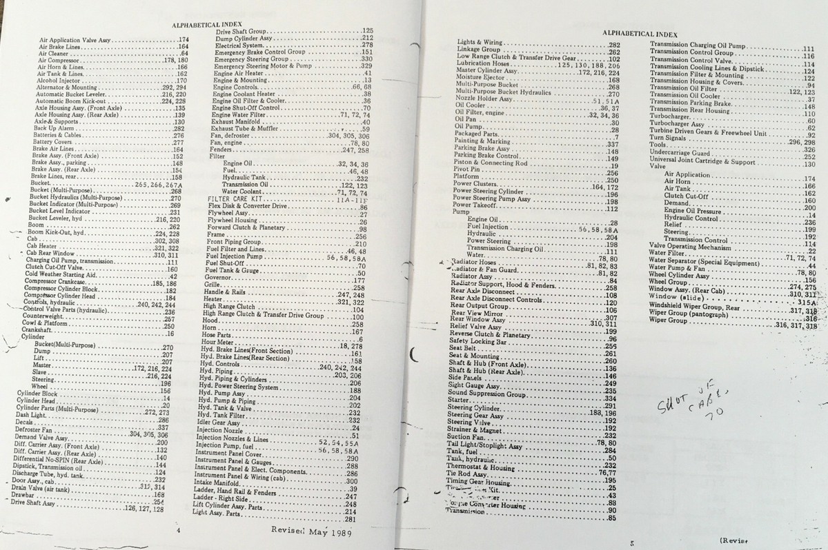 Fiat Allis Chalmers 645B Wheel Loader Parts Manual Catalog Book Sn