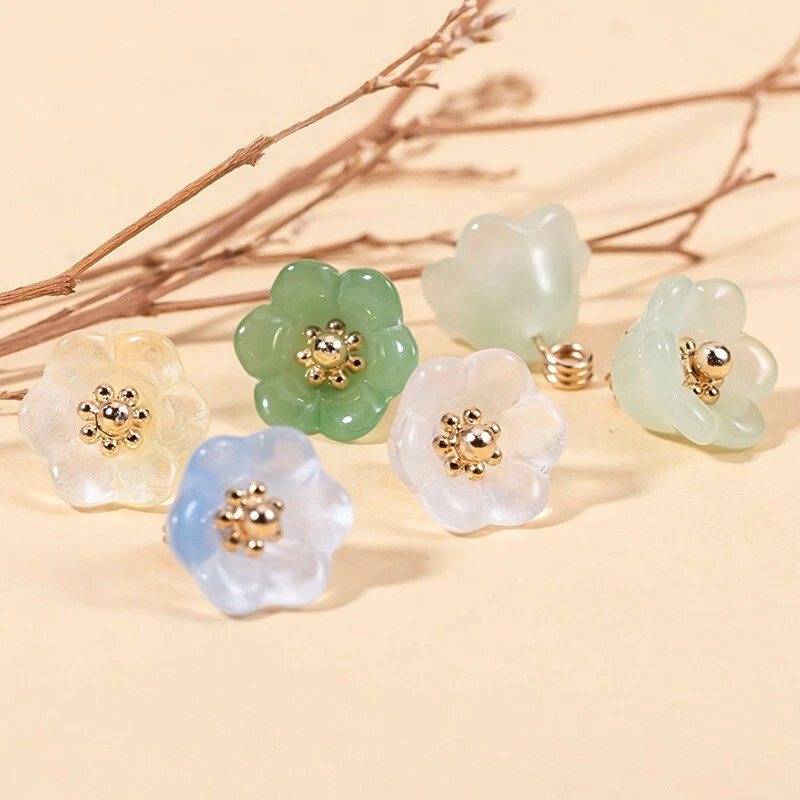 10X Cheongsam Button Imitation Jade Beads Shirt button Lily of The Valley Buckle - Image 3 of 4