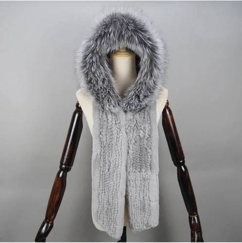 Neu Damen 100% Rex Kaninchenfell Mütze Russische Mütze Uschanka Fuchspelzkragen Schals - Bild 11 von 18