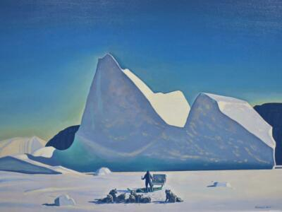 #ad Sledge Dogs Greenland Rockwell Kent Arctic Landscape Twilight Art Print $85.00