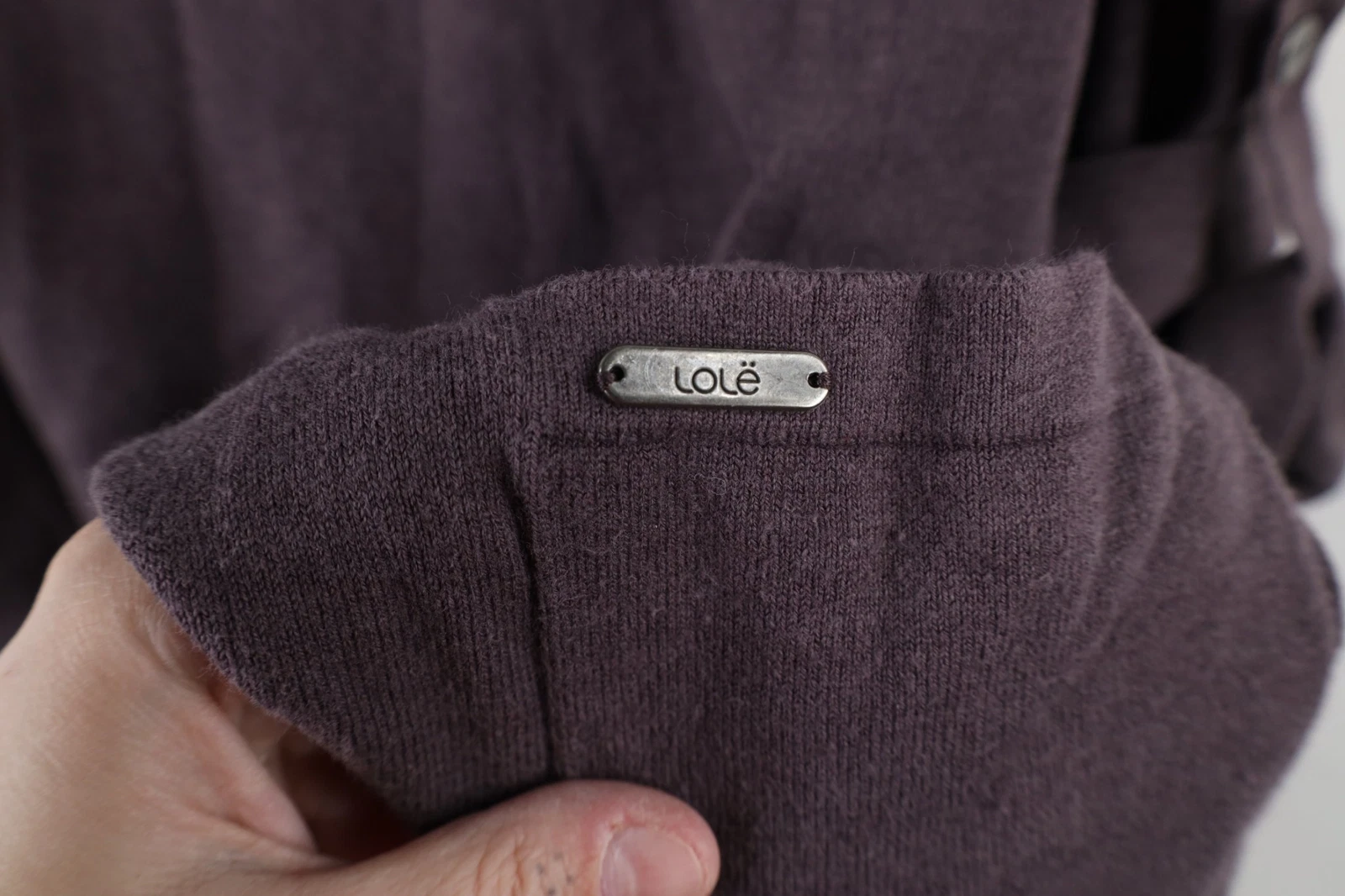 lole y2k blank cotton blend knit roll sleeve babydoll sweater