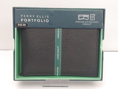PERRY ELLIS PORTFOLIO Wallet Black w/ RFID Protection