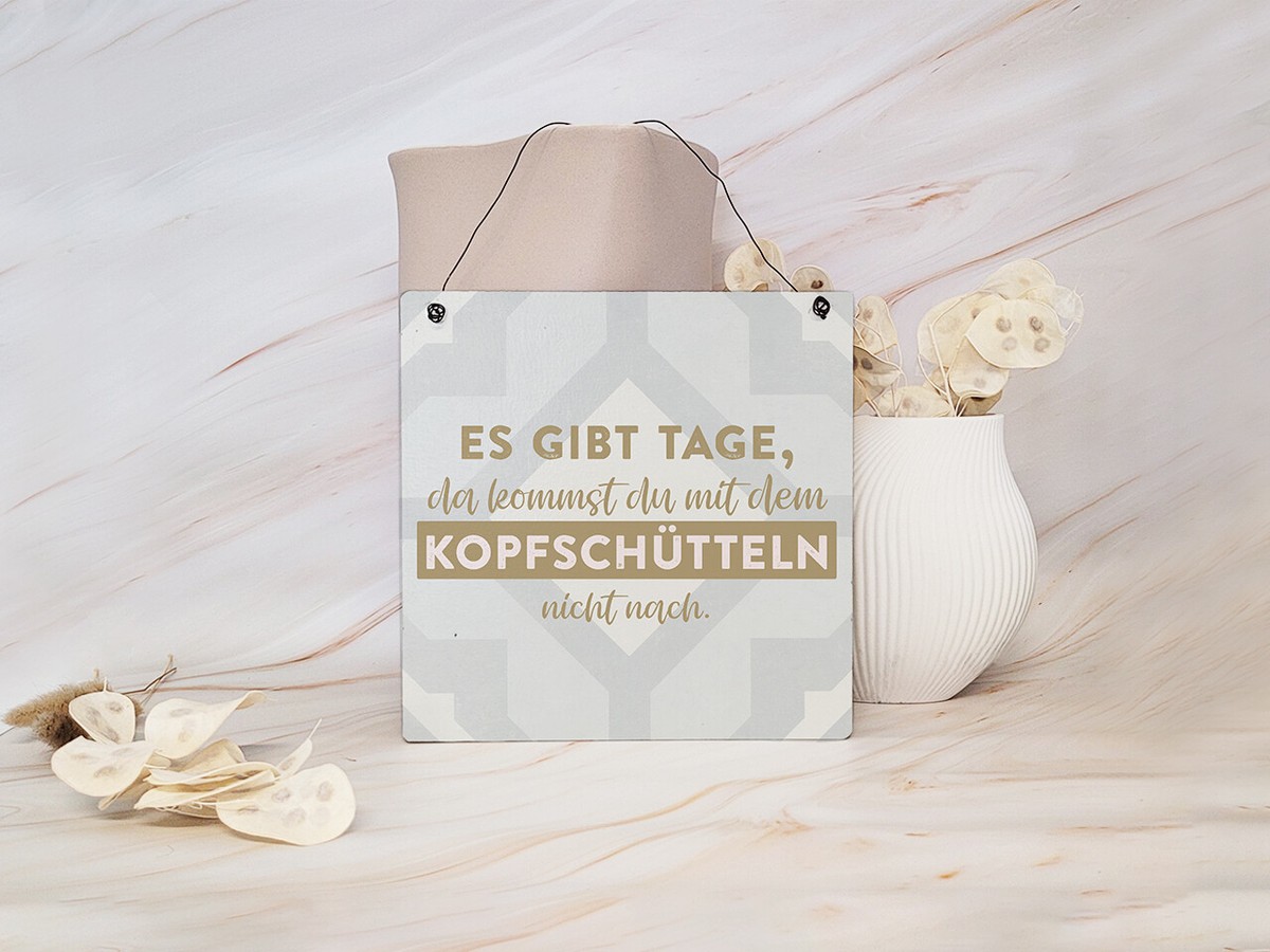 Interluxe XL Shabby Vintage Türschild 'Öffnungszeiten' - 20x20 Cm, Handgefertigt In Deutschland