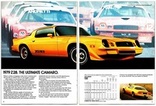 Vintage 1979 - Chevrolet Camaro Z28 Car - Original 2 Page Print Ad 16 X 11