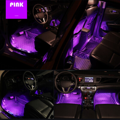 Vehicle Accessories 4-Piece RGB LED Interior Car Lighting Kit - Under ...