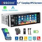 Single 1 DIN Car Stereo Apple Carplay /Android Auto Radio IPS Touch Screen BT