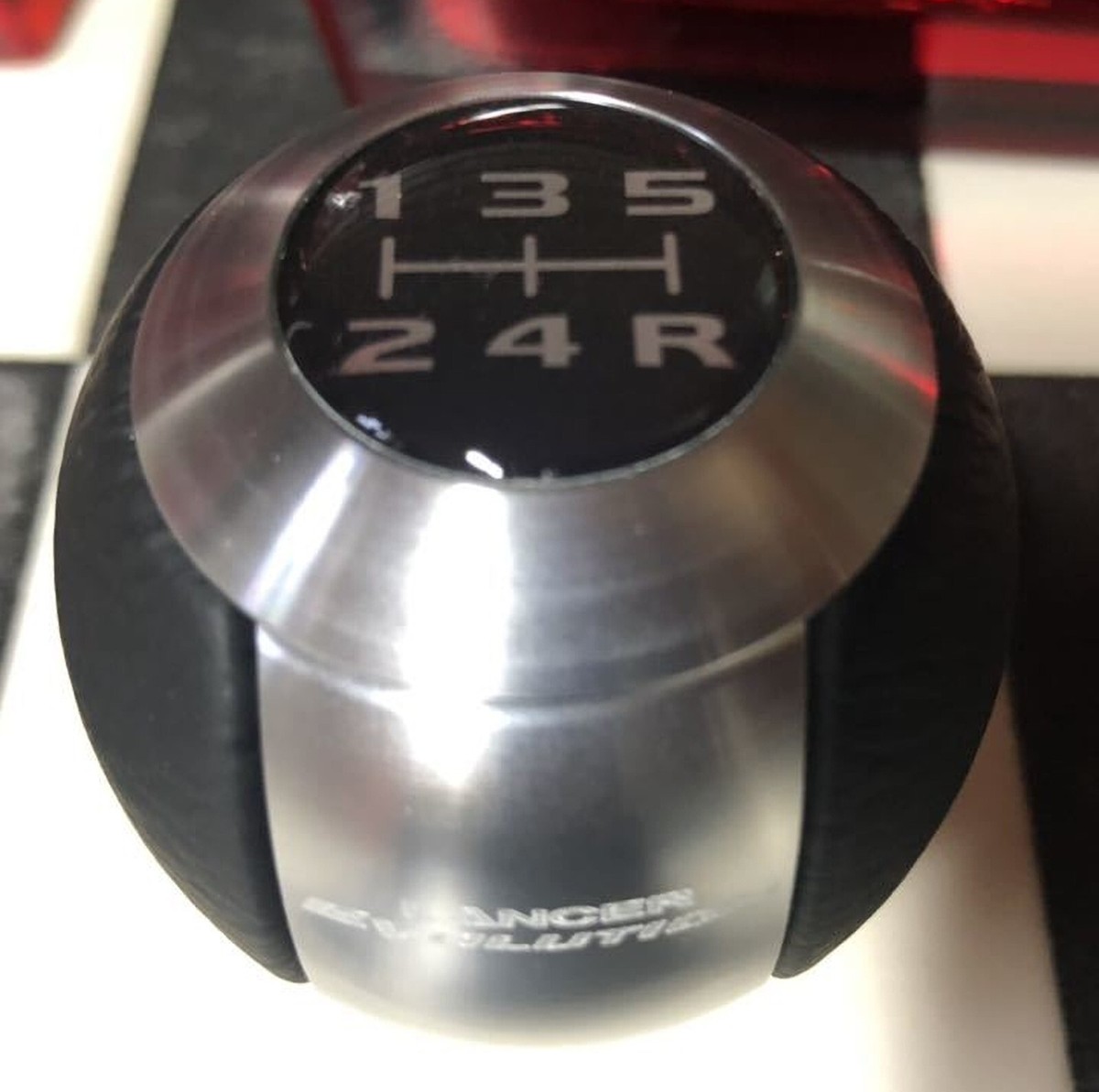 【韓国OEM】 Mission4.5 ミッション 15P エボナイト Mitsubishi OEM Shift Knob Black Stitch Lancer Evolution 10