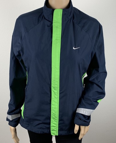 NIKE Navy Blue/Lime Green Full Zipper 