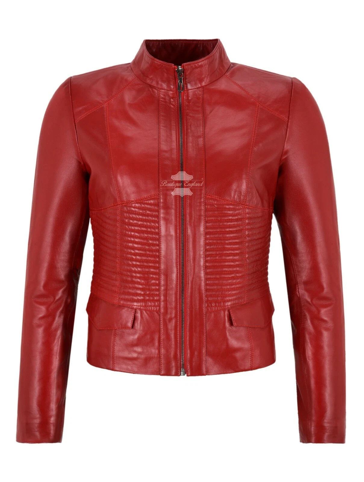 SUPREME Veste Femme Rouge Décontractée Cool Flight Coat Haut Veste Cuir Véritable