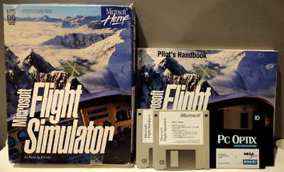 1993 Microsoft Flight Simulator PC Game 3.5'' Floppy Disk COMPLETE IN BIG BOX