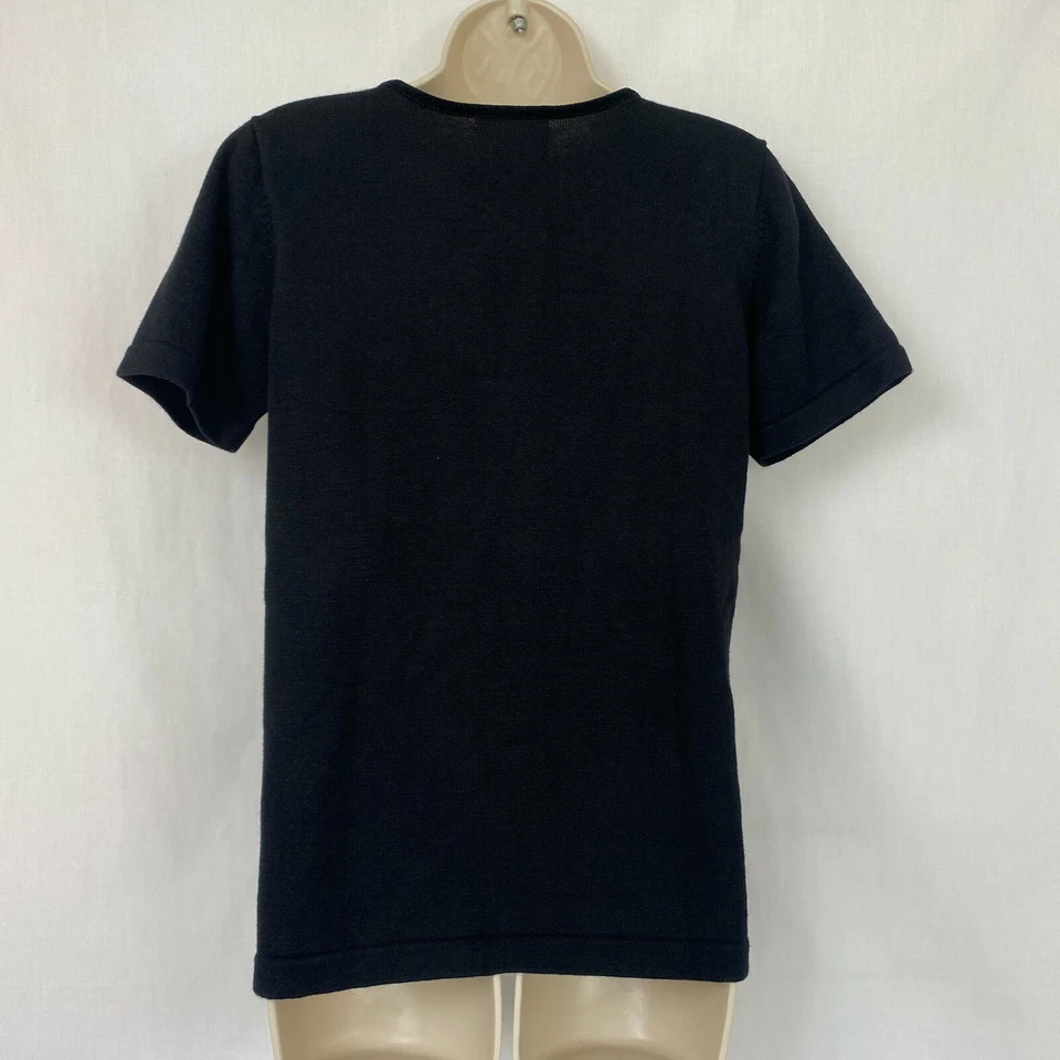 Quacker Factory Sweater Womens XS Snowman Winter Black X-Small Christmas Holiday - Image 2 of 4