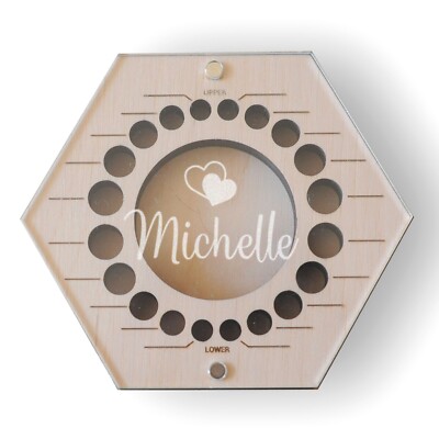 Milk Teeth Box Wooden Tooth Storage Organizer For Kids Baby Boy Girl Keepsake